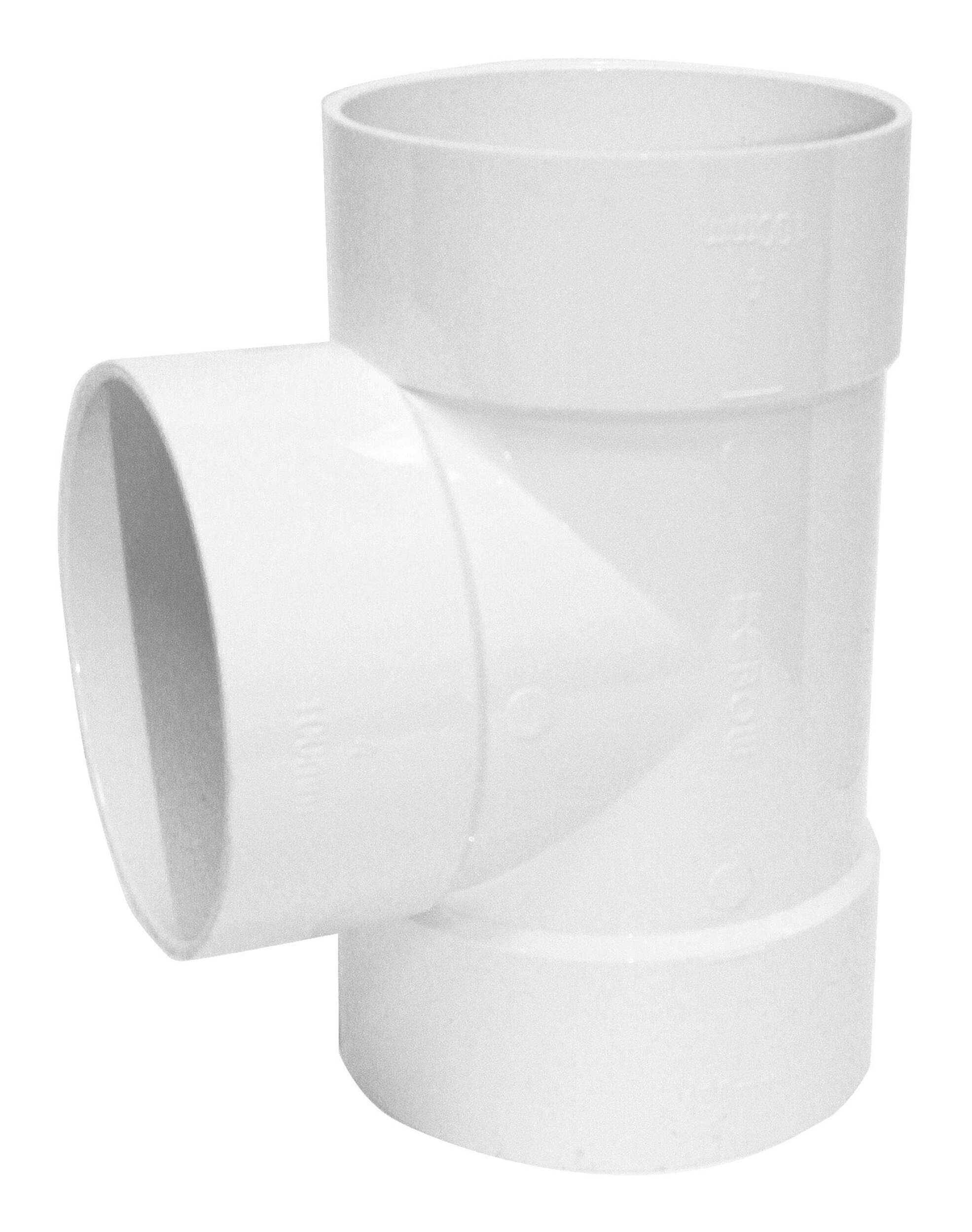 IPEX Straight PVC Tee, 4-in Front_Elevated