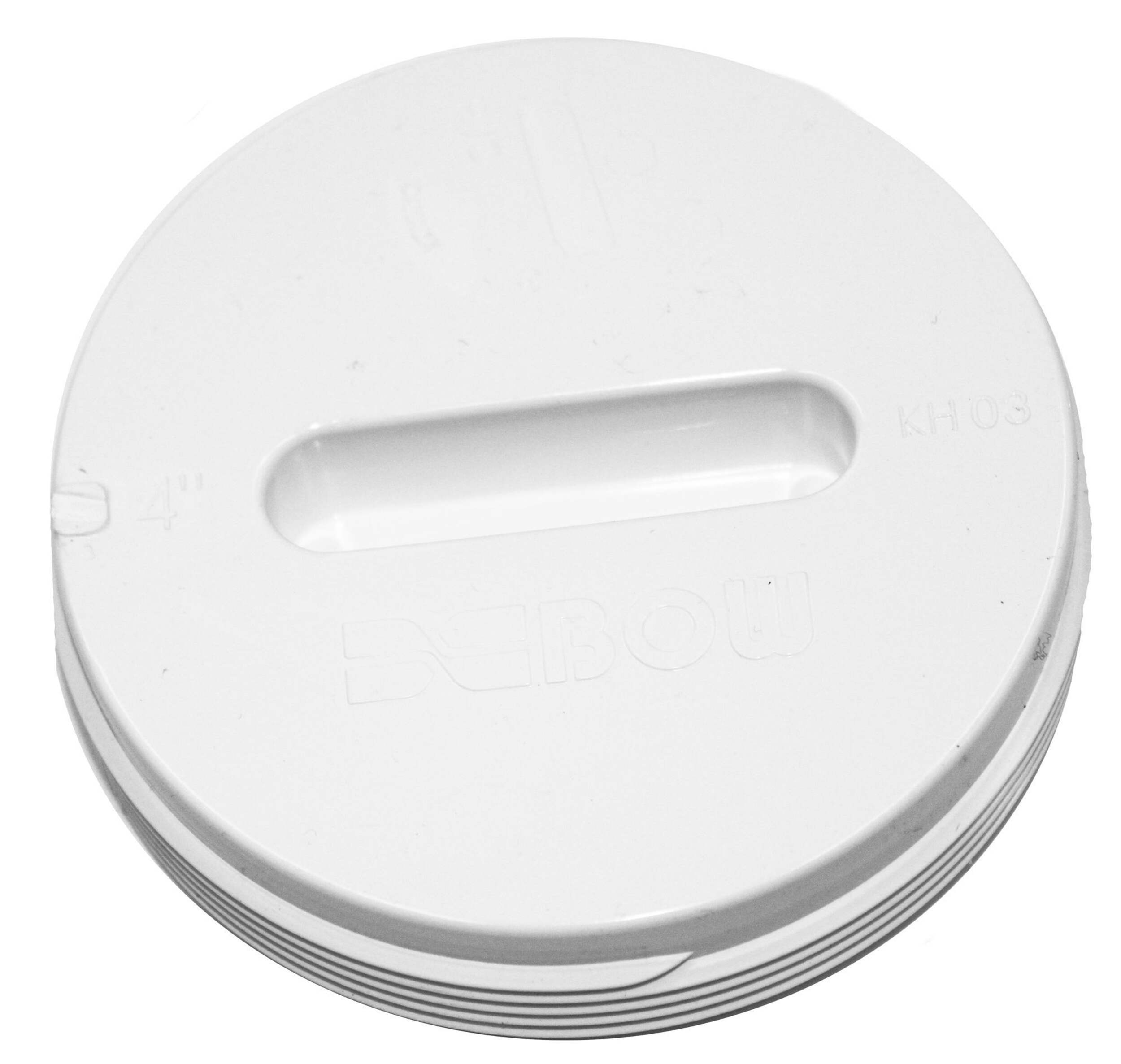 Bow PVC Flush Fit Threaded Plug for Sewer and Drainage Fitting, White, 4-in Overhead_Plunge