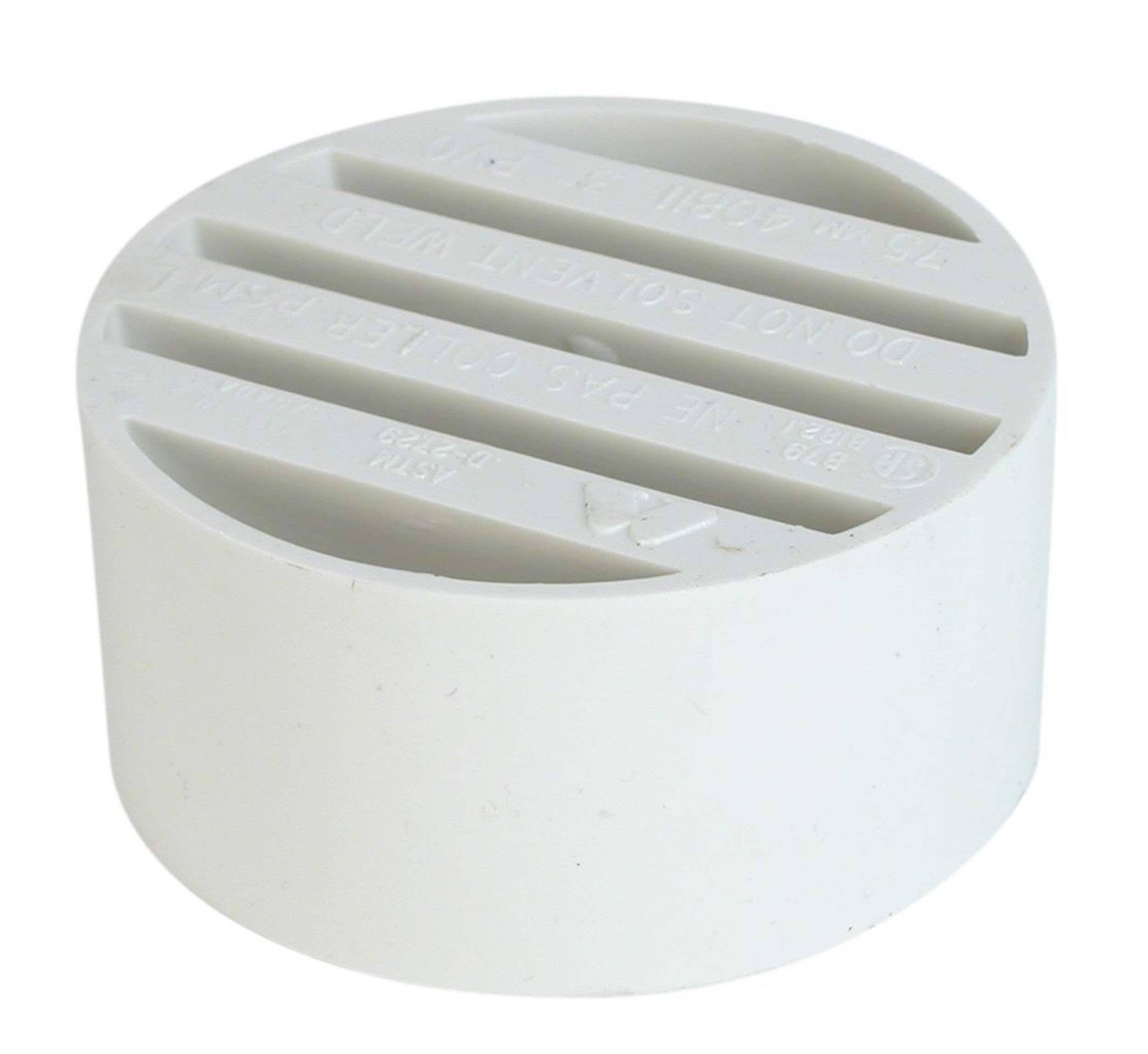 Bow PVC Flange Drain Gate for Sewer and Drainage Fitting, White, 4-in Front_Elevated