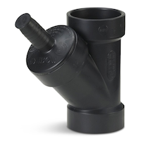 Bow ABS/DWV Dishwasher Wye Connection Spigot, Black, 1-1/2 x 1/2-in Front_Angled_Right