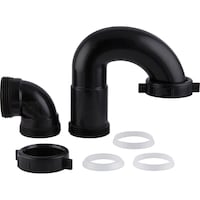 PlumbShop ABS Sink Repair Trap, Black, 1-1/2-in or 1-1/2 x 1-1/4-in Composite_or_Mixed