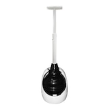 Korky Beehive Max Hideaway Plunger with Comfort Grip & Holder, 24-in, White Front_Flat