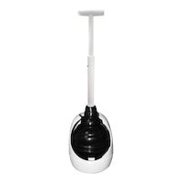 Korky Beehive Max Hideaway Plunger with Comfort Grip & Holder, 24-in, White
