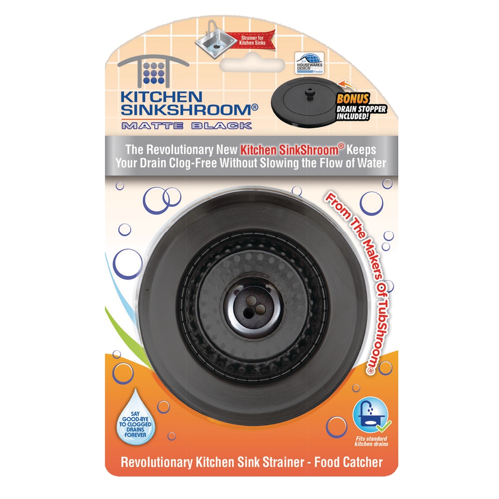 Sink Shroom Kitchen Sink Strainer with Drain Stopper, Matte Black