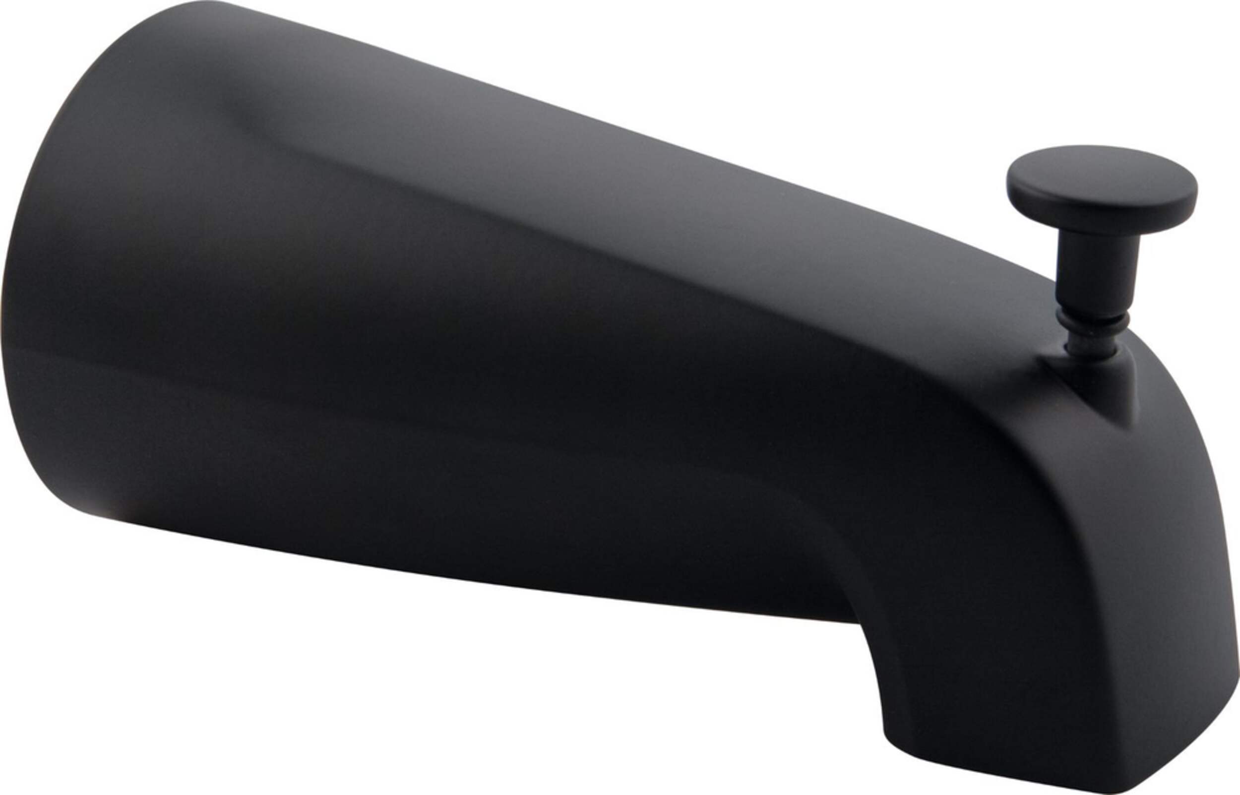 PlumbShop Diverter Tub Spout, Matte Black Front_Angled_Right