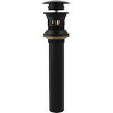 PlumbShop Lavatory Basket Strainer with Push Pop Drain Assembly, Matte Black Front_Flat