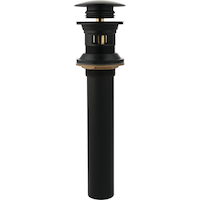 PlumbShop Lavatory Basket Strainer with Push Pop Drain Assembly, Matte Black