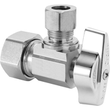 BrassCraft Angle Valve, 1/2 in. Nom Comp x 3/8 in. O.D. Comp, Chrome Front_Angled_Right