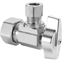 BrassCraft Angle Valve, 1/2 in. Nom Comp x 3/8 in. O.D. Comp, Chrome Front_Angled_Right