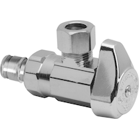 BrassCraft Angle Valve, 1/2 in. Nom Cold Expansion PEX Barb x 3/8 in. O.D. Comp, Chrome Front_Angled_Right