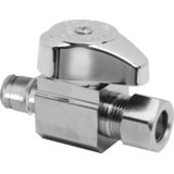 BrassCraft Straight, Valve, 1/2 in. Nom Cold Expansion PEX Barb x 3/8 in. O.D. Comp, Chrome Front_Angled_Right