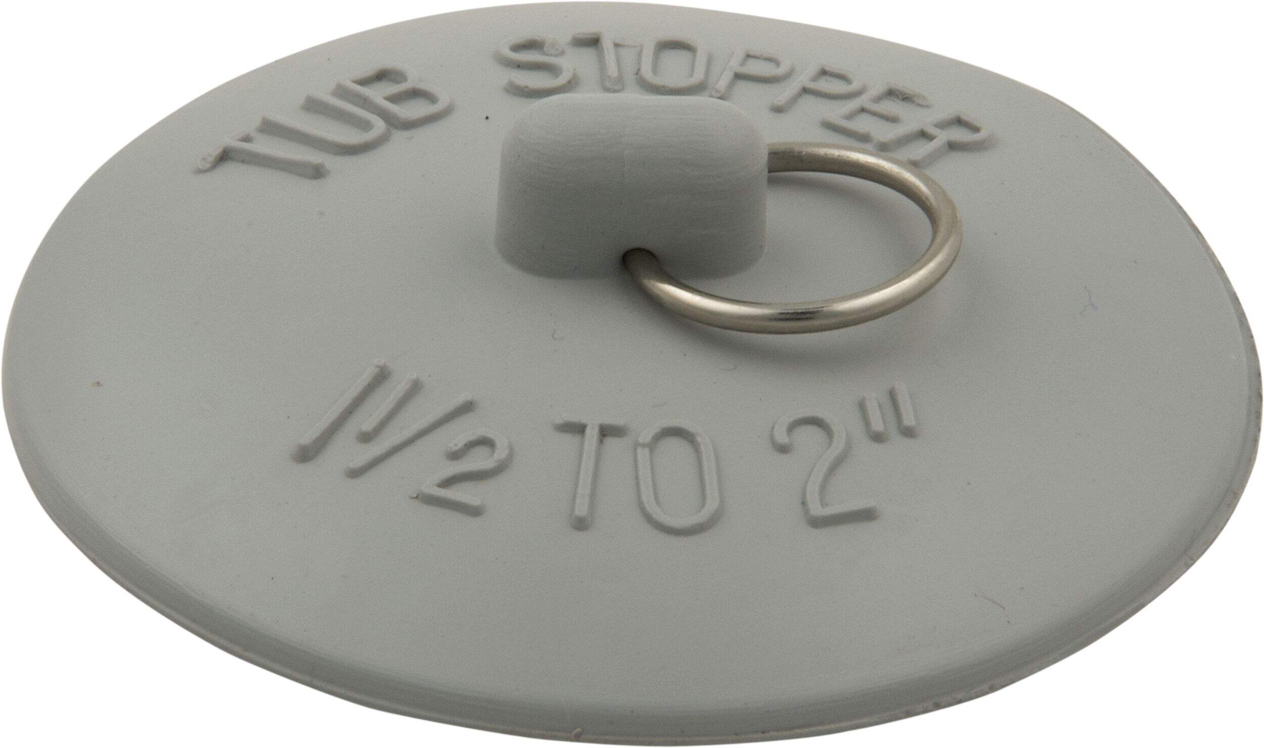 Bouchon de baignoire résistant PlumbShop Long Life, en caoutchouc, 1 1/2 à 2 po Front_Elevated