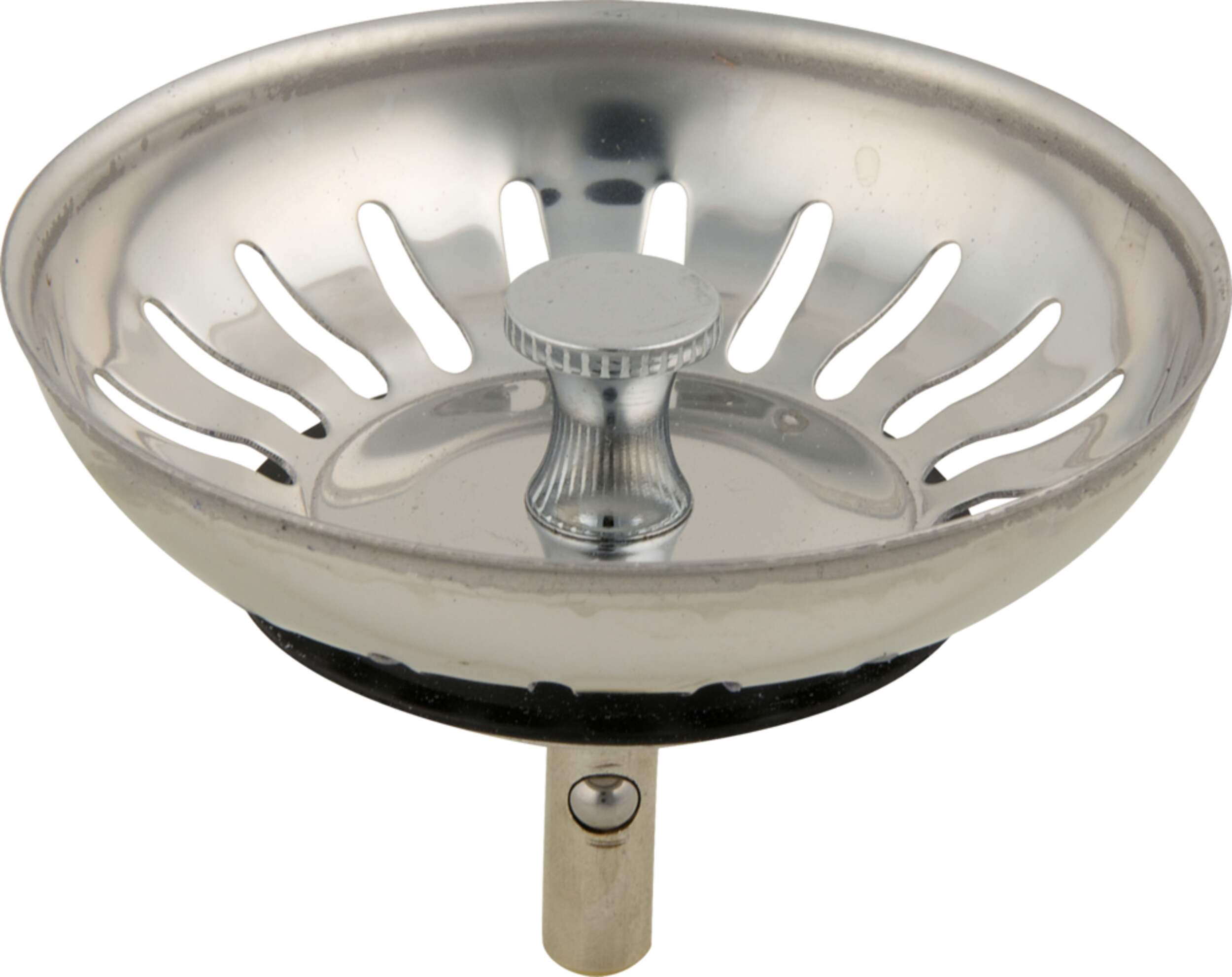 PlumbShop Kitchen Basket Strainer with Ball Bearing, Chrome Finish Front_Elevated
