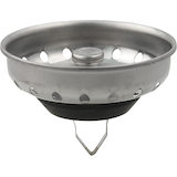 PlumbShop Stainless Steel Snap-in Kitchen Basket Strainer, Chrome Finish Front_Elevated
