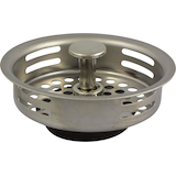 PlumbShop Stainless Steel Universal Fit Kitchen Basket Strainer, Chrome Finish Front_Elevated