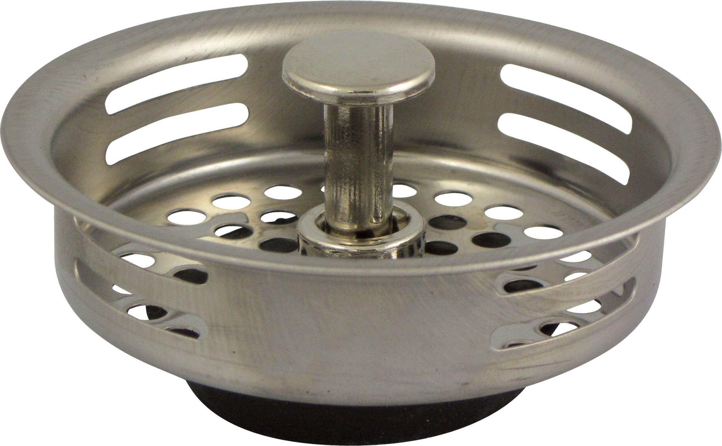 PlumbShop Stainless Steel Universal Fit Kitchen Basket Strainer, Chrome Finish Front_Elevated