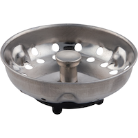 Crépine à panier de cuisine PlumbShop en acier inoxydable, fini chromé Front_Elevated