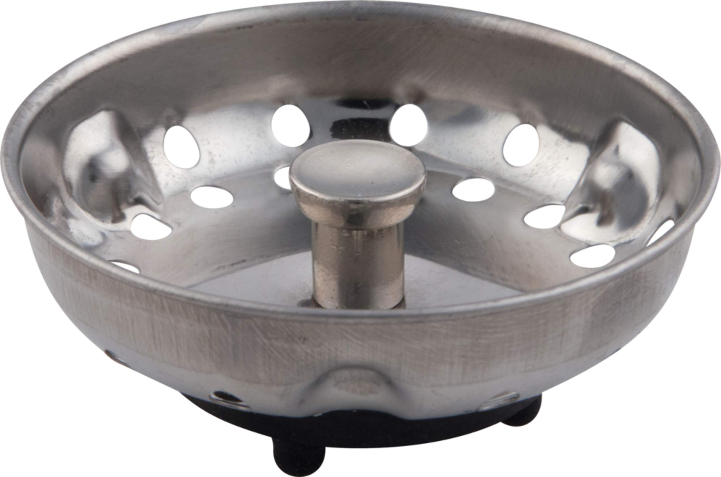 PlumbShop Stainless Steel Kitchen Basket Strainer, Chrome Finish Front_Elevated