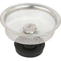 Crépine à panier en grillage universelle PlumbShop, fini chromé Front_Elevated