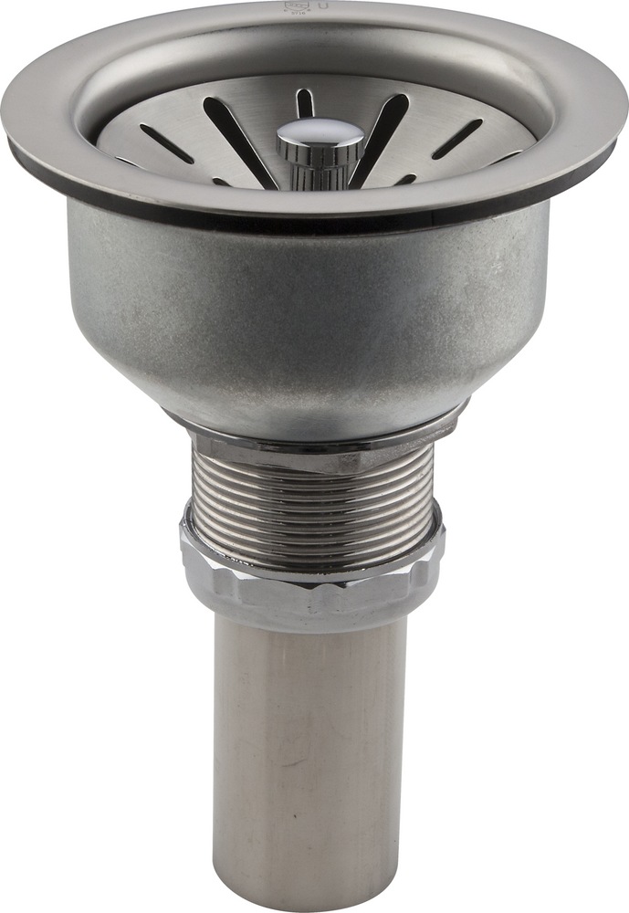 Premium Universal Fit Kitchen Basket Strainer with Brass Tailpiece, 41/2in