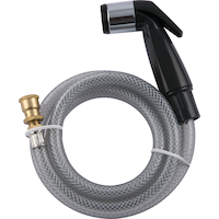 Douchette d'évier à main pour cuisine PlumbShop avec tuyau flexible de 4 pi, noir Front_Flat