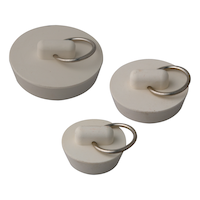 PlumbShop Rubber Sink/Basin Stopper, Assorted Sizes, 3-pk Front_Elevated