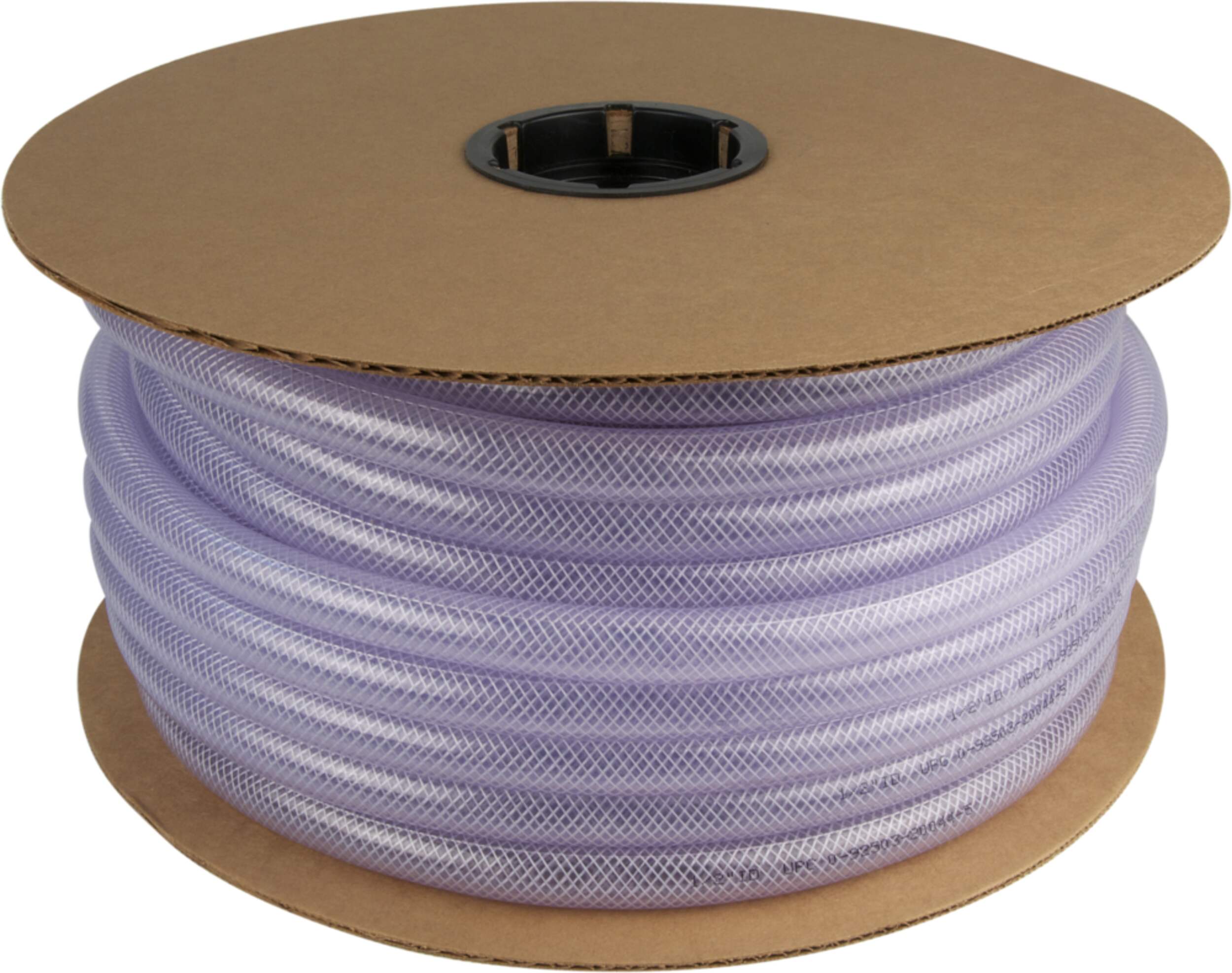 Tube en vinyle tressé précoupé PlumbShop, transparent, 1/2 po DI x 0,75 po DE Front_Elevated