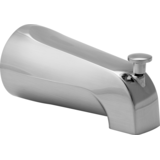 Bec pour baignoire PlumbShop, 1/2 po IPS, nickel brossé Front_Angled_Right