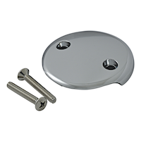 PlumbShop Bath Waste Overflow Plate, Brushed Nickel