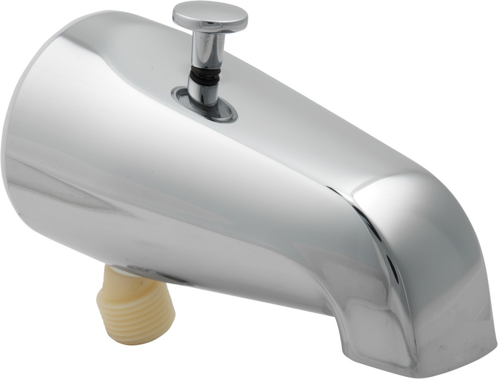 Diverter Tub Spout, ThreadOn with Outlet, Chrome Canadian Tire