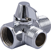 Inverseur pour douchette PlumbShop, fini chromé Front_Angled_Right