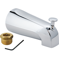 Bec inverseur de baignoire PlumbShop, adaptateur FIP de 1/2 po, entrée FIP de 3/4 po, chrome