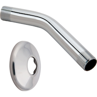 PlumbShop Metal Shower Arm & Flange, Chrome, 1/2-in MIP x 6-in