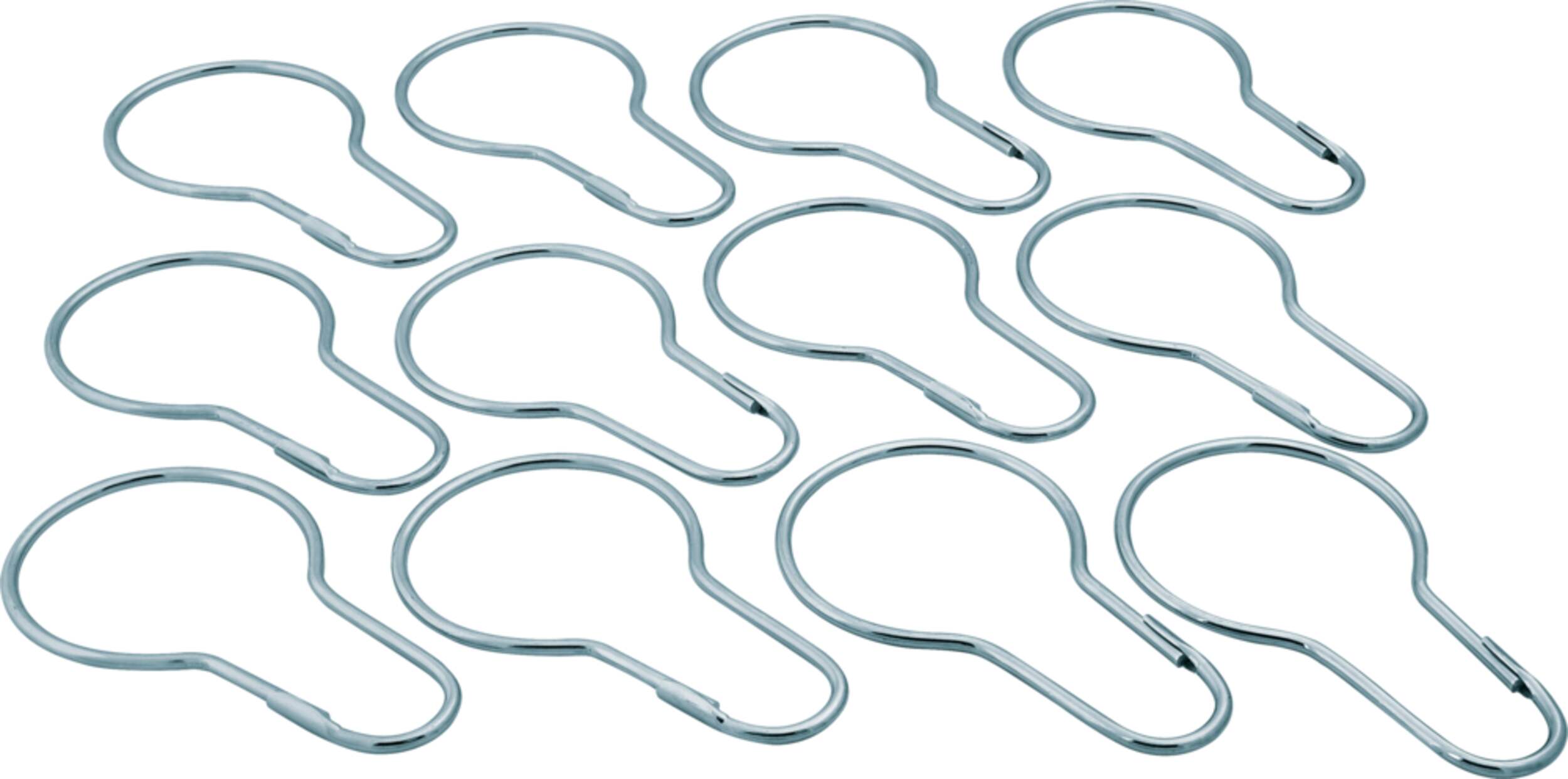 PlumbShop PS2546 Shower Curtain Hooks, Chrome, 12-pk Composite_or_Mixed