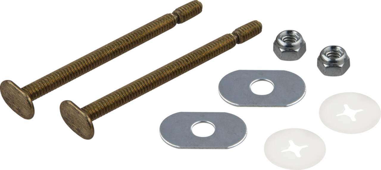 PlumbShop Snap-Off Toilet Mounting Bolt Set, 1/4-in OD x 3-1/2-in