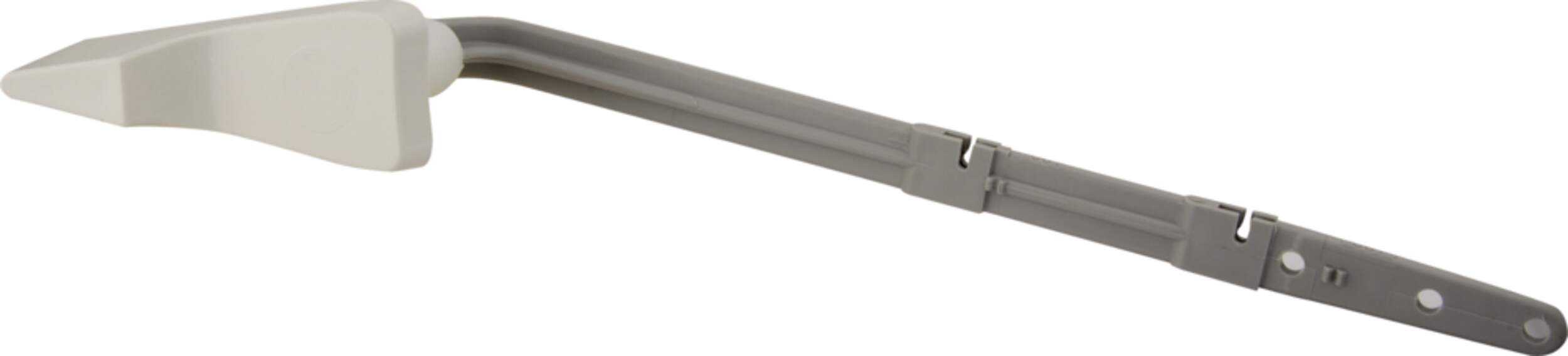 Levier de chasse d'eau PlumbShop en plastique, fini blanc, 8 po Front_Angled_Left
