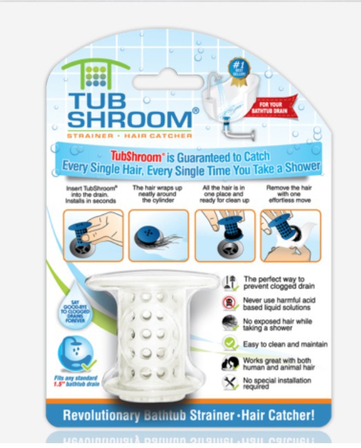 TubShroom EasyClean Bathtub Hair Catcher/Sink Strainer, White, for 1.5in Drain Canadian Tire