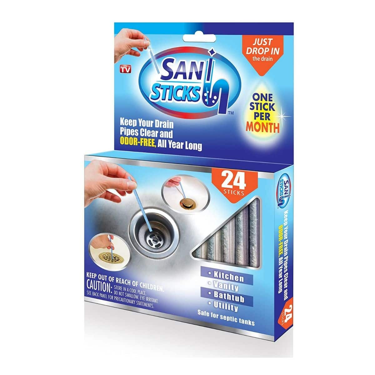 Sani Sticks Multi-Purpose Drain Pipe Cleaner Stick, 24-pk | Canadian Tire