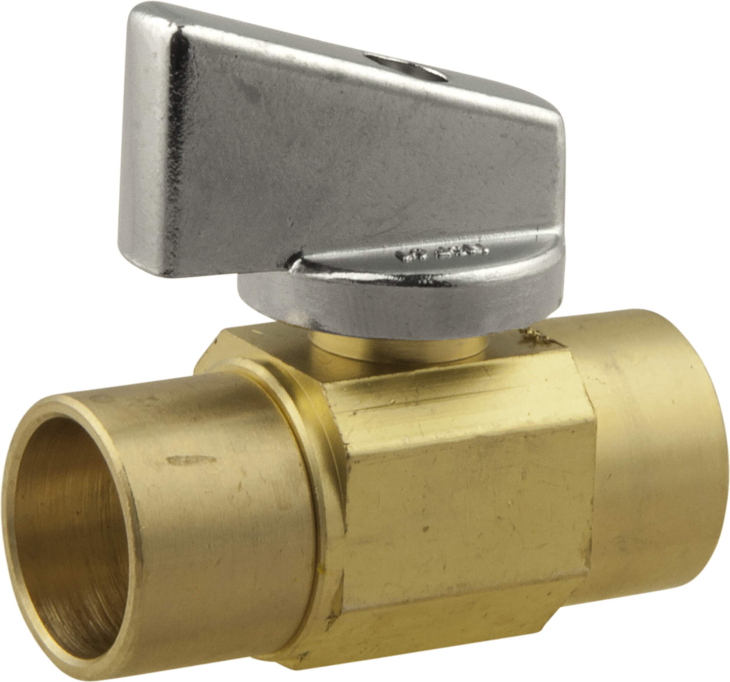 BrassCraft Rough Brass Mini Ball Female Solder Straight Valve, 1/2 x 1/2-in Front_Angled_Right