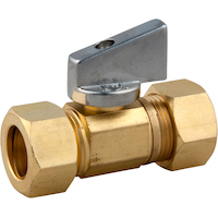BrassCraft Rough Brass Mini Ball Straight Valve, 5/8-in OD Comp. x 5/8-in OD Comp.
