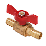 Waterline Rough Brass Straight Valve with Drain for PEX Pipes Front_Three_Fourths_Angled_Right