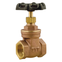 Robinet-vanne PlumbShop en laiton brut pour usage extérieur et intérieur, 3/4 po Front_Angled_Right