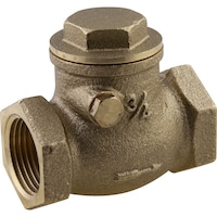 PlumbShop Rough Brass Check Valve for Outdoor & Indoor Use, Assorted Sizes Front_Angled_Right