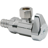BrassCraft Angle Valve, 1/2-in Nom. Pex Barb x 3/8-in OD Comp. Front_Angled_Left