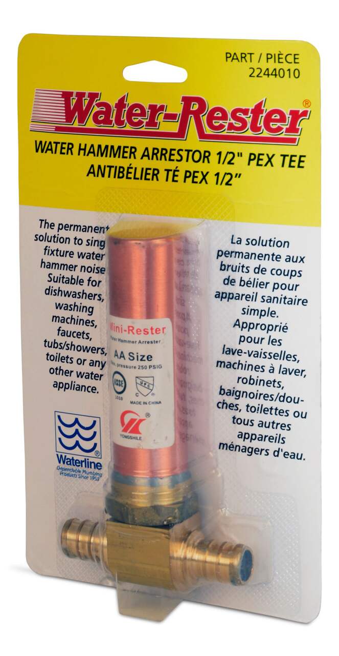 Antibélier en Té Waterline Water-Rester PNC LF pour tuyaux PEX, 1/2 po