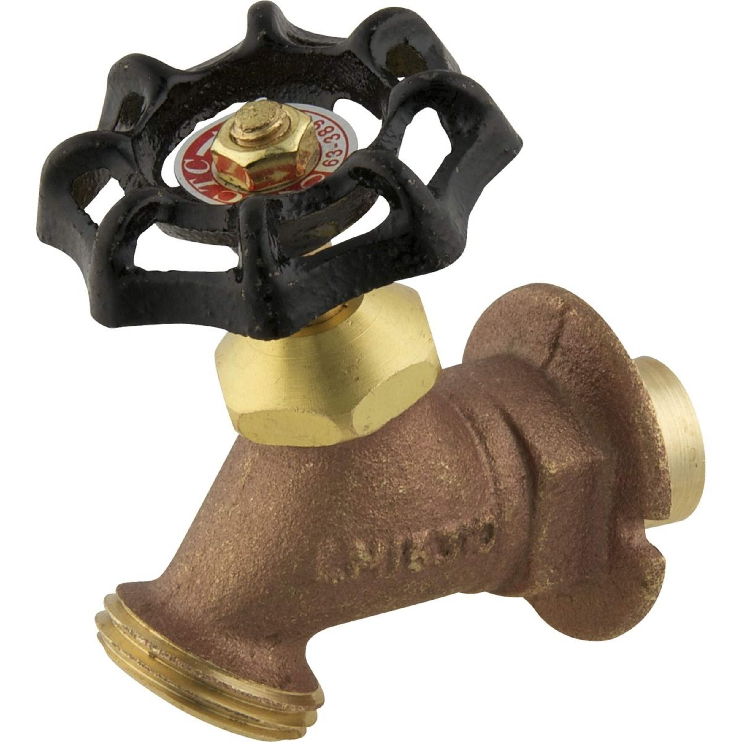 PlumbShop Rough Brass Solder Sillcock Valve for Outdoor & Indoor Use, 1/2-in Front_Three_Fourths_Angled_Left