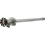 Prise d'eau murale antigel en laiton brut PlumbShop, 14 po Front_Angled_Left