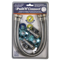 Waterline Push'NConnect Faucet Hook-up Kit with Angle Stop Front_Flat