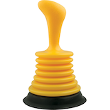 PlumbShop Mini-Bellows Sink Plunger, Yellow/Black Front_Flat