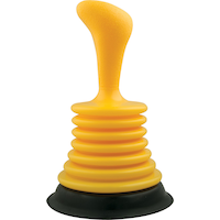 PlumbShop Mini-Bellows Sink Plunger, Yellow/Black Front_Flat